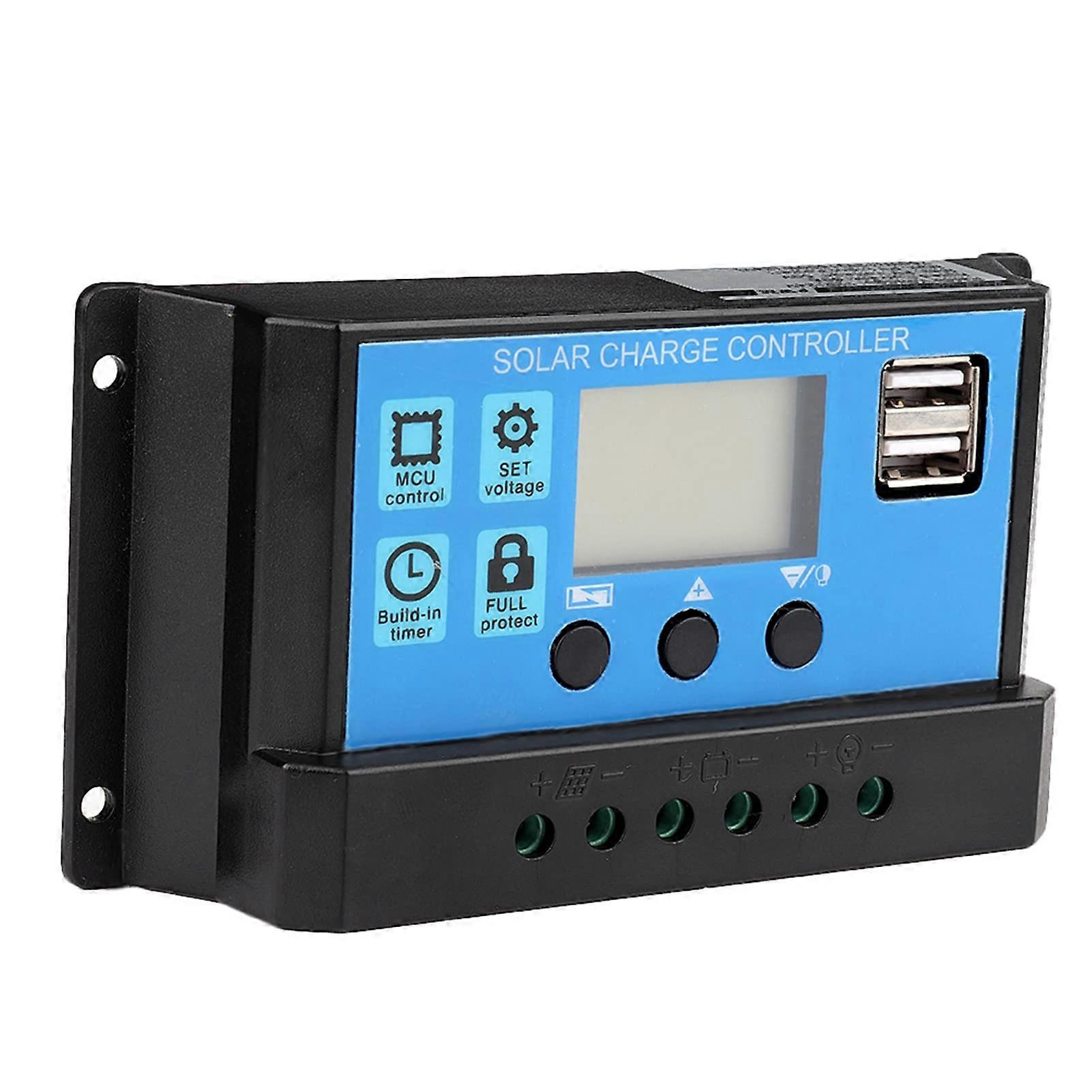 60A Solar Charge Controller with LCD Display, Solar Panel Regulator for Lithium Battery