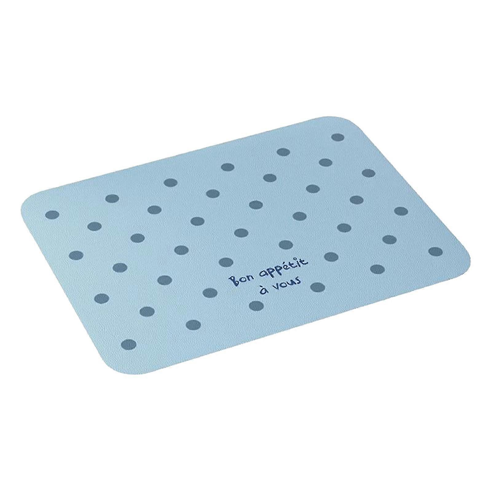 Polka Dot Placemats Rectangular Artificial Leather Heat Resistant Dining Table Decor