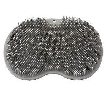 Douche Voet & Rug Schrobzuigmachine, Massage Pad, Antislip Zuignappen en Zachtere Borstelharen, Bad Massage Kussen (1st, grijs)