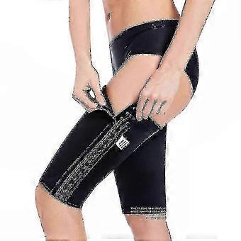 Compression Thigh Sleeves for Women, Seamless Slimming Wraps, Strong Pressure Body Shaper, 54.8% Nylon 45.2% Spandex, S-XXL, Black, Nude
