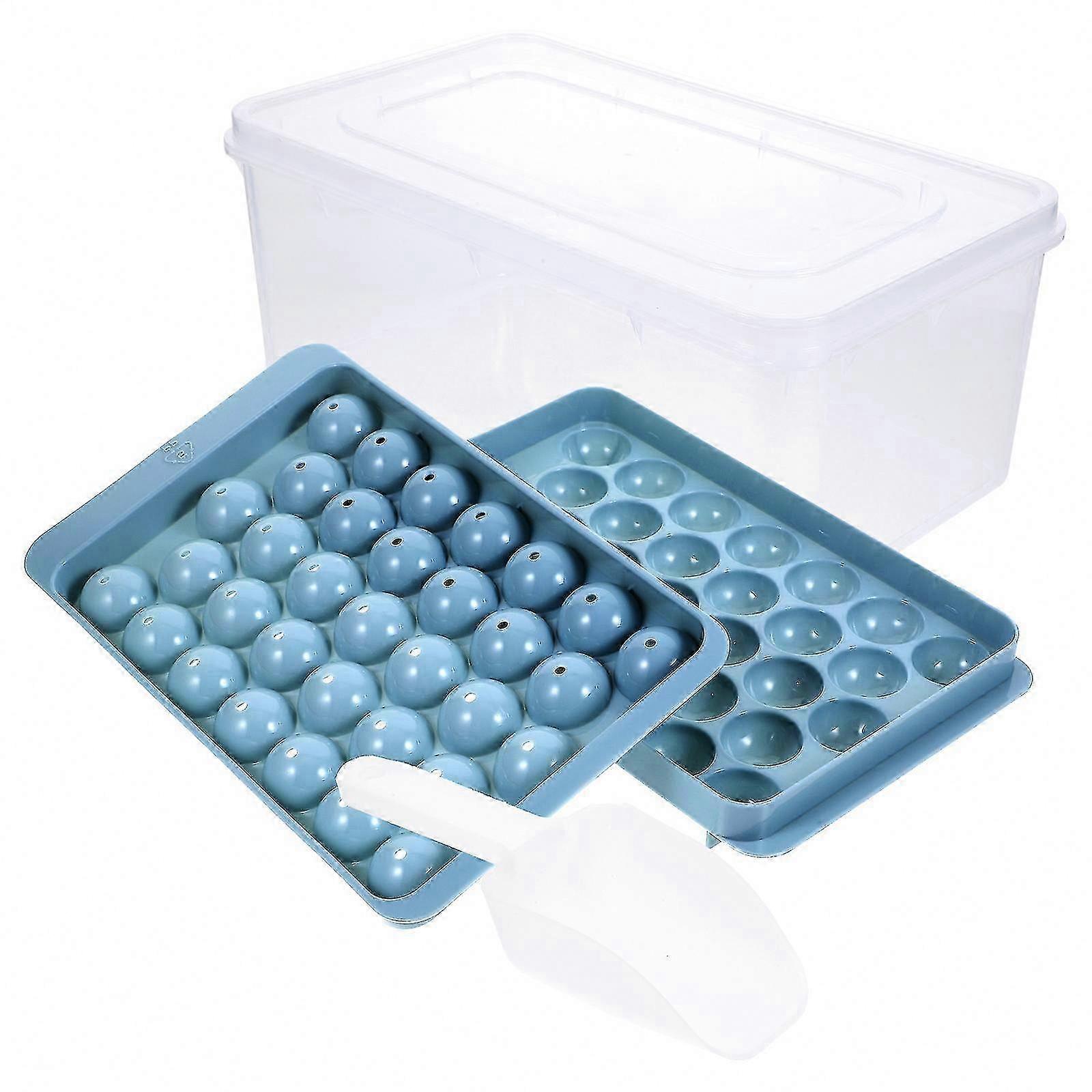 Freezer Ice Cube Making 1 Set Double-Layer Ice Mold with Shovel