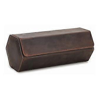 CONTACTS FAMILY Leather Watch Case for Keeping Three Watches Separated for Travel