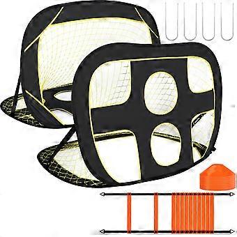 Voetbaldoel 2-in-1 - Inclusief Coördinatieladder En Markeringshoedjes - 120x80x80 cm - Oxford Weefsel - Voor Tuin En Kinderen