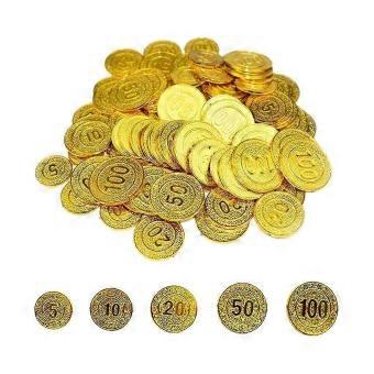 100 Pcs Plastic Poker Chips Set, 5/10/20/50/100 Denominations for Games and Party Use
