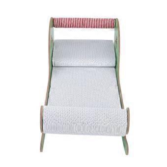 Christmas Cats Scratcher Bed for Indoor Scratching and Lounging, Corrugated Cardboards Sleigh with Curved Resting Surfaces and Tree Art Decors