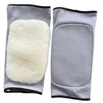 Adult Knee Sleeves for Indoor and Outdoor Use, 1 Pair of Stretch Fabric Leg Warmer Sleeves with Thick Padded Layer  grey