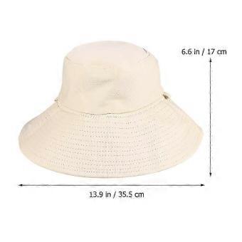 Summer Fashion Hat Anti-UV Double-sided Wide Brim Sun Foldable Shade Hat compatible with Women Ladies Girls (Black and Beige)-brnv