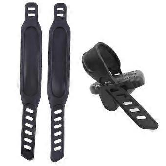 1 Pair Exercise Bike Pedal Straps, PP PVC Stirrup Straps, Fitness Equipment Accessories, Black, 280x45mm