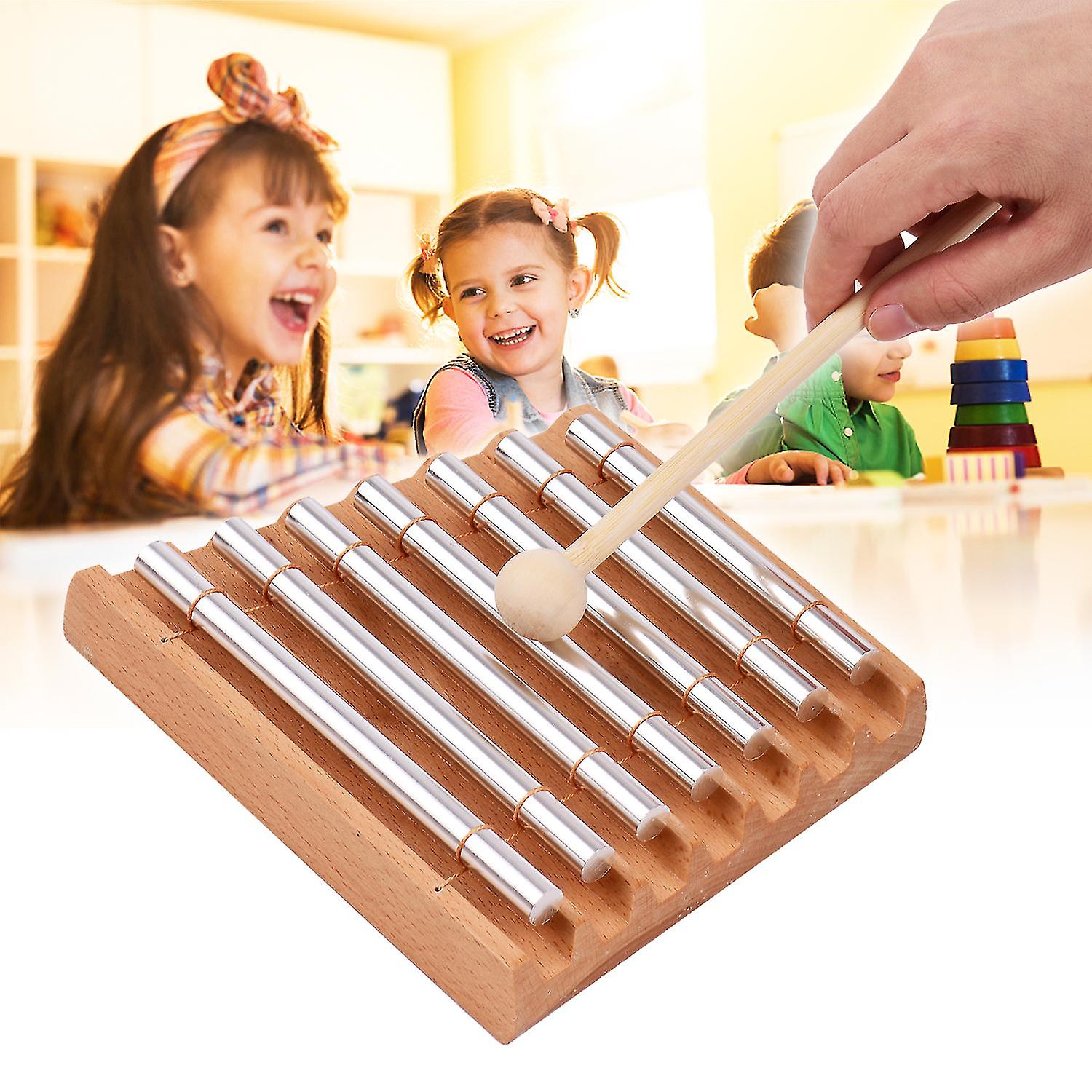 7tone Wooden Chimes With Mallet Percussion Instrument For Prayer Yoga
