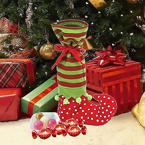 Dot Pattern Sock Christmas Dinner Table Decoration Candy Bag