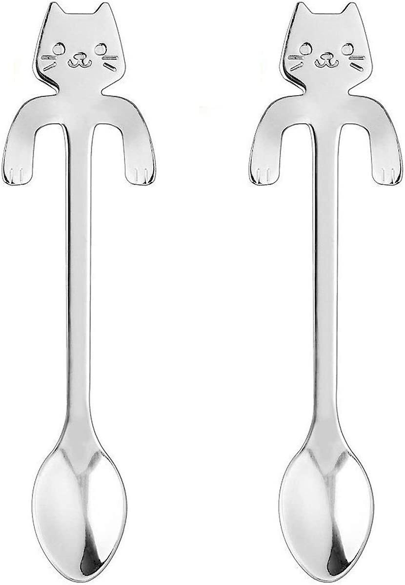 Cute Cat, Coffee Spoon,tea Spoon,stainless Steel,2 Pcs
