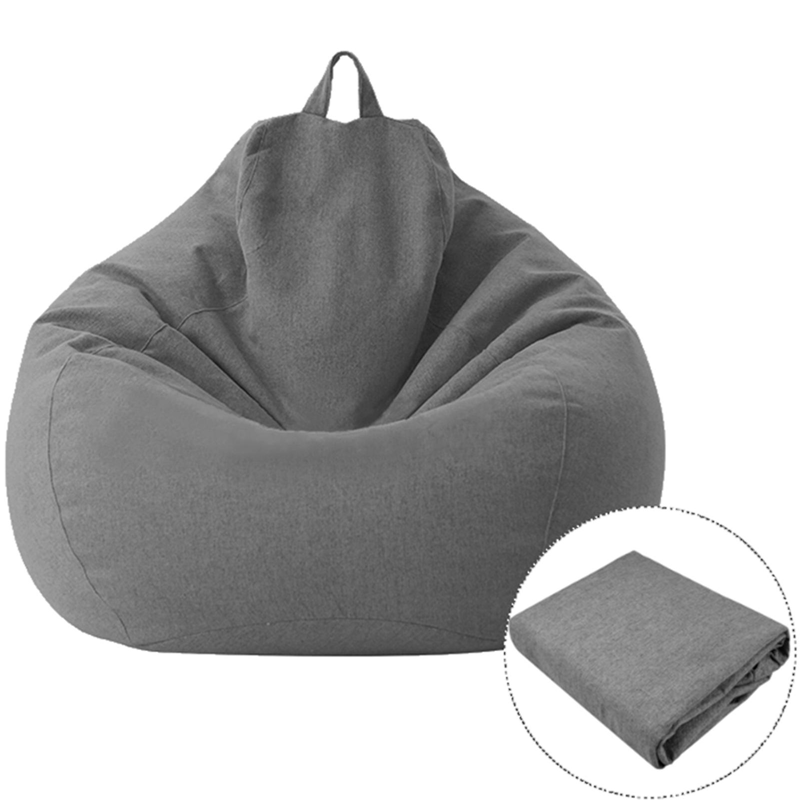 Bean Bag Chair Cover Lazy Sofa Comfy Solid Color Lounger Bean Bag Sofa Cover For Living Room Home