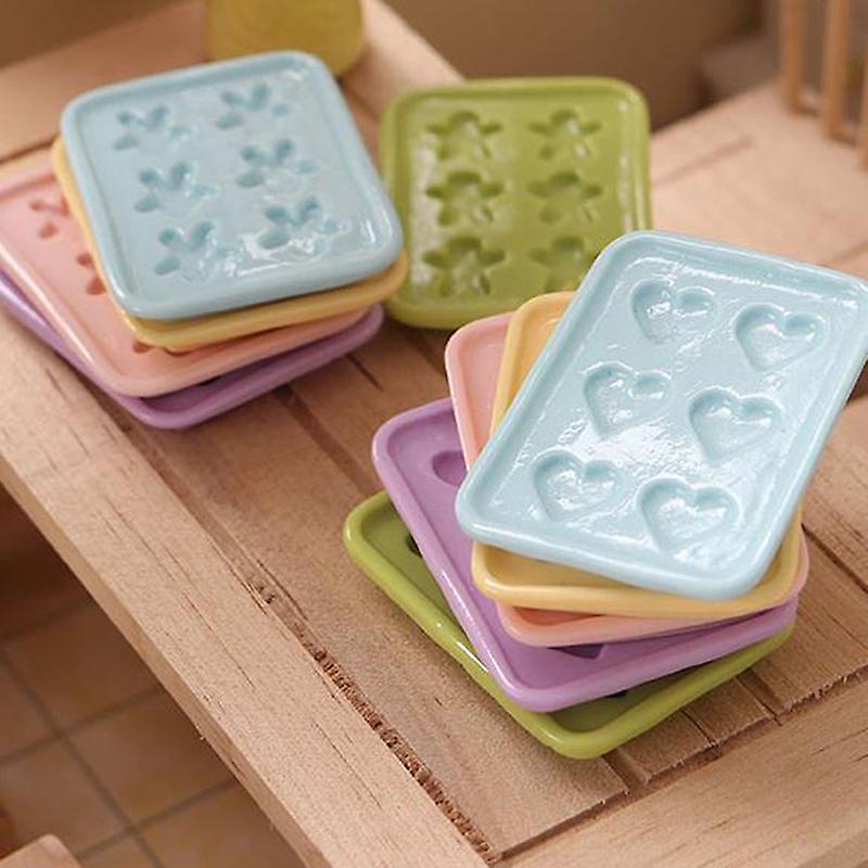 Random 2pcs 1/12 Miniature Dollhouse Baking Tray Pretend Play Kitchen Cooking Toy Set