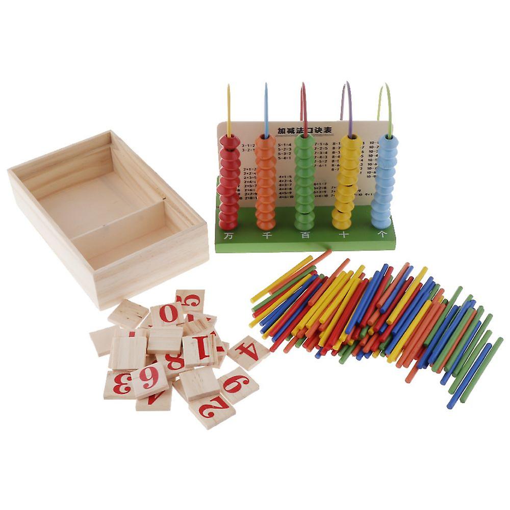 Wooden Counting Sticks Abacus Clock