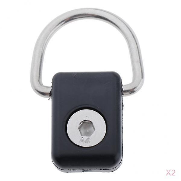 2pcs Boat D Ring Deck Mount Kayak Replacement D Shackle Fitting Hardware