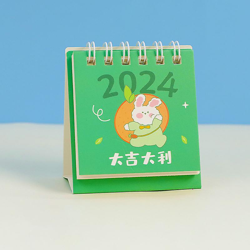 2024 Cute Little Fresh Desk Calendar Mini Desktop Planner Notepad Coil Calendar Book Office School Supplies