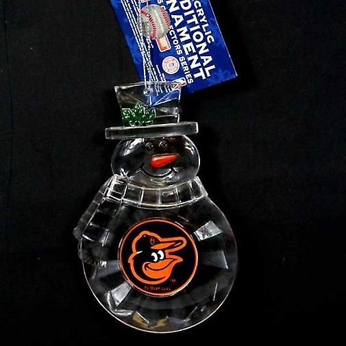 Baltimore Orioles MLB Acrylic Traditional Snowman Ornament