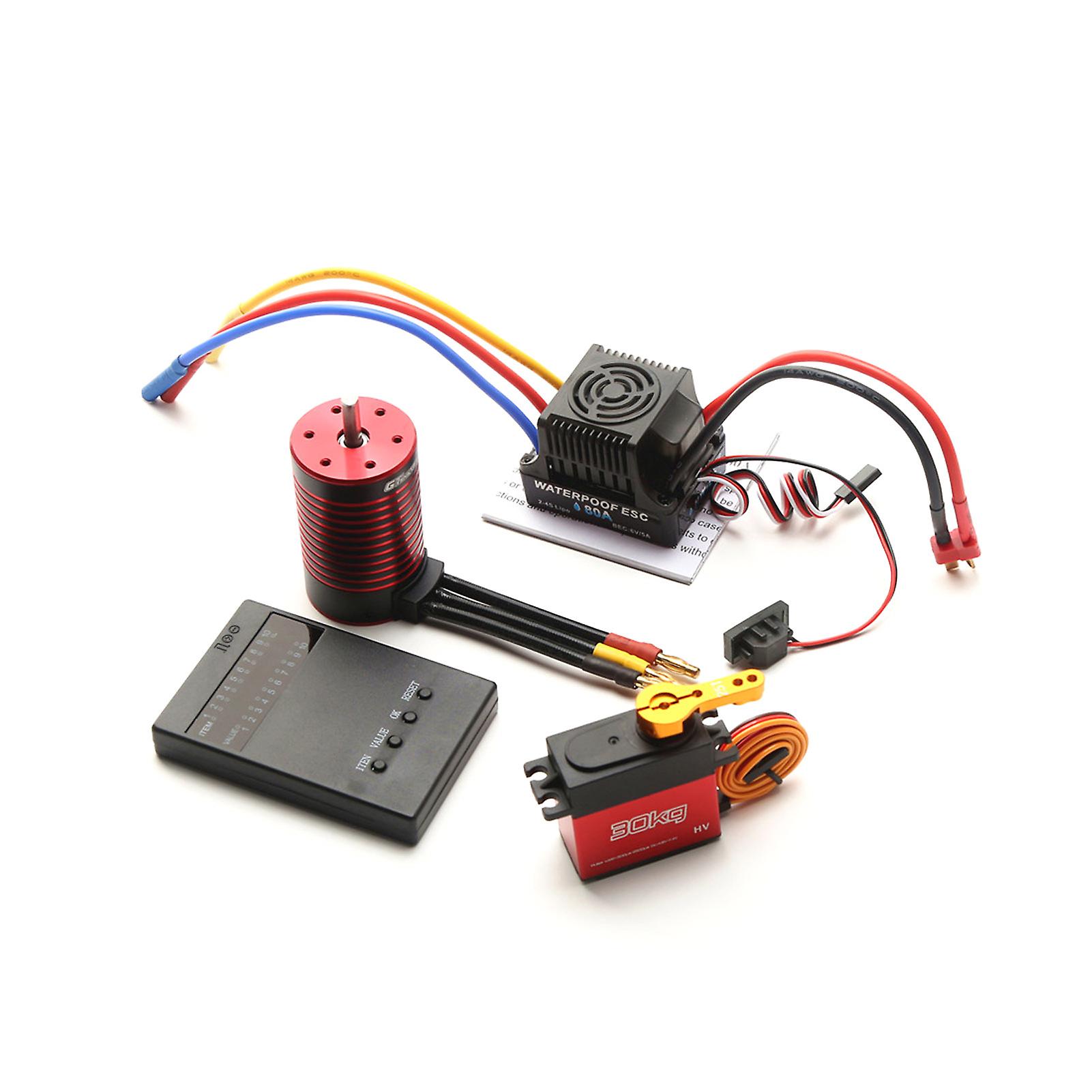 Waterproof Brushless Motor With 80a Brushless Esc 30kg Servo Programming Card