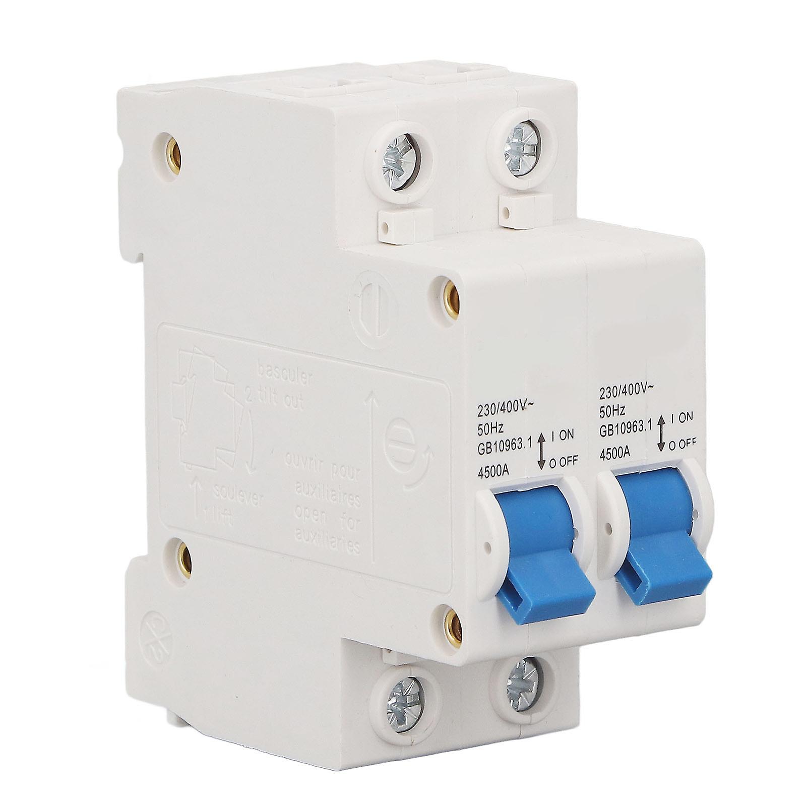 Risegun Circuit Breaker Circuit Breaker 2P 16A, Leakage Protection Interlock Conversion Manual Power Switch, DC Circuit Breaker 230V 400V