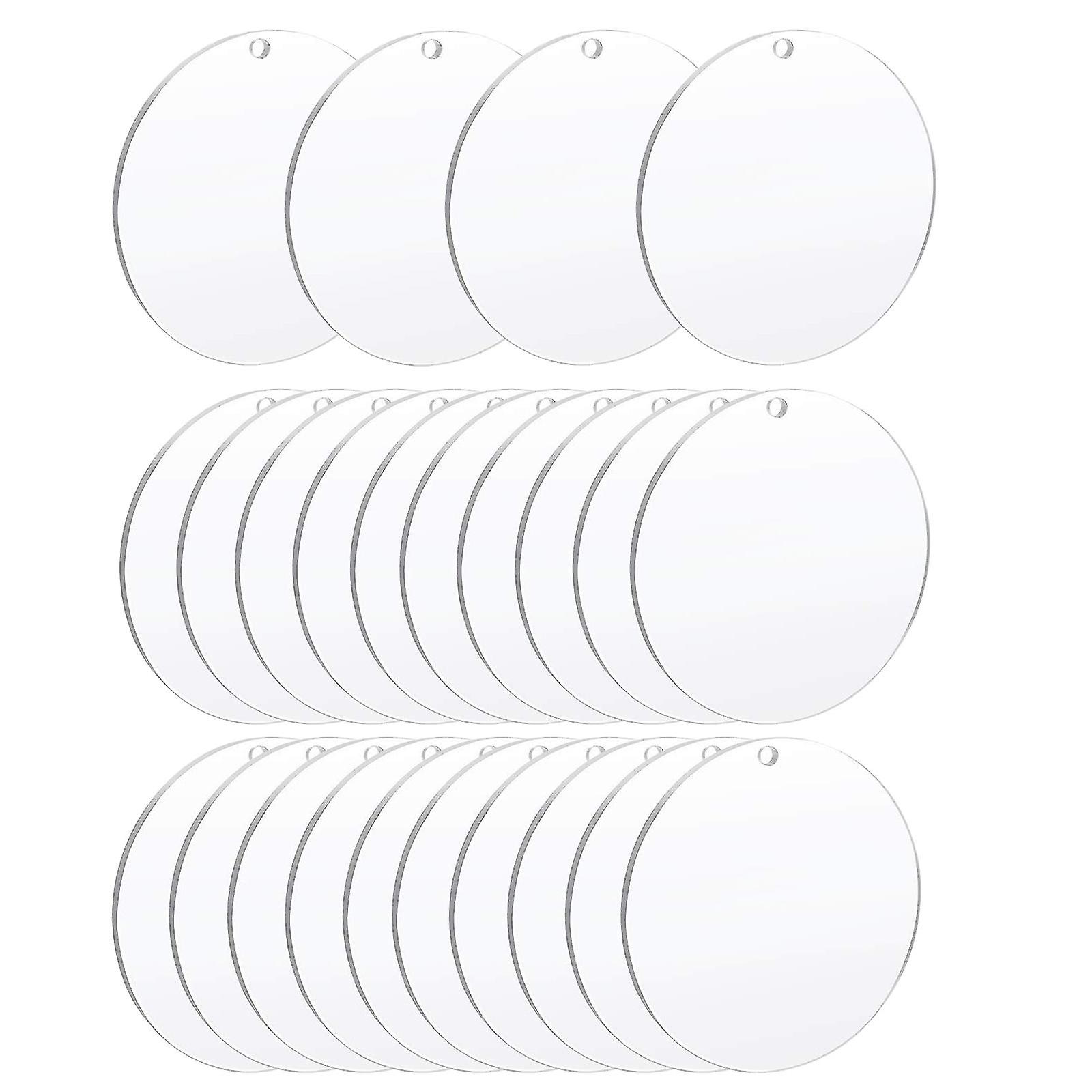 24 Pcs Claros Círculos acrílicos claros discos de acrílico transparentes de 4 polegadas