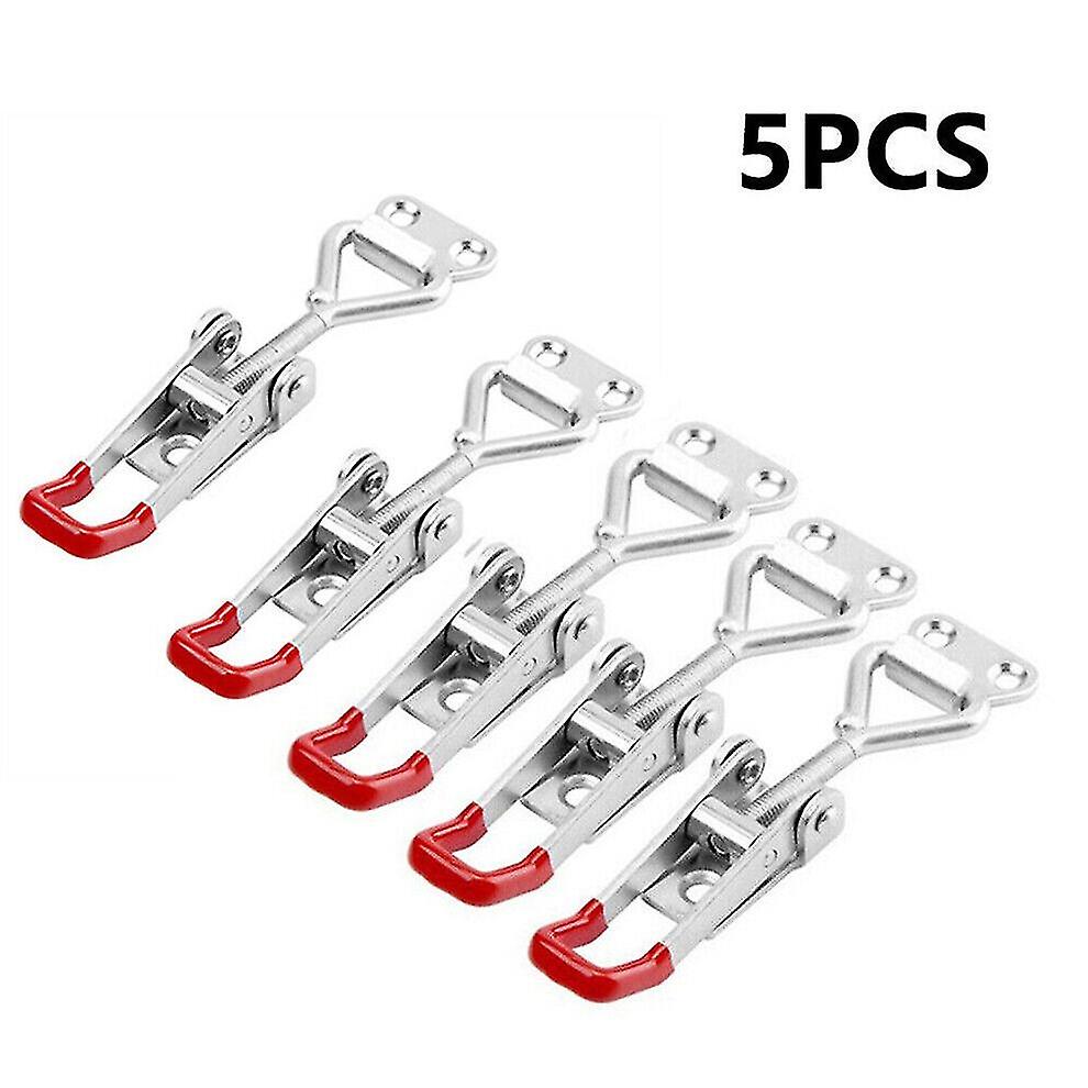 5/10pcs Lås Catch Rustfritt stål Cabinet Boxes Handle Visgle Lock Clamp Hasp