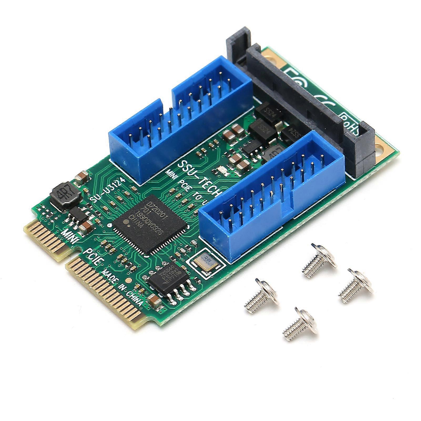MINI PCIE to USB3.0 Front Expansion Card for Windows XP/2003/Vista Win7/win8/win10/2003/Linux(Dual 19PIN(10313) )