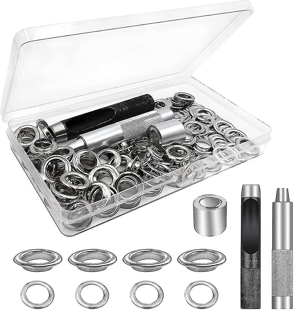 Eyelet Tool Kit, 100 Set Eyelets, Tarpaulin Eyelets, Grommet Eyelets Kit