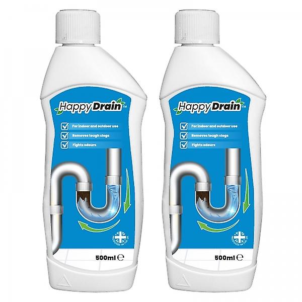 Happy Drain Sink and Drain Unblocker - 2 x 500 ml - Multi Pack
