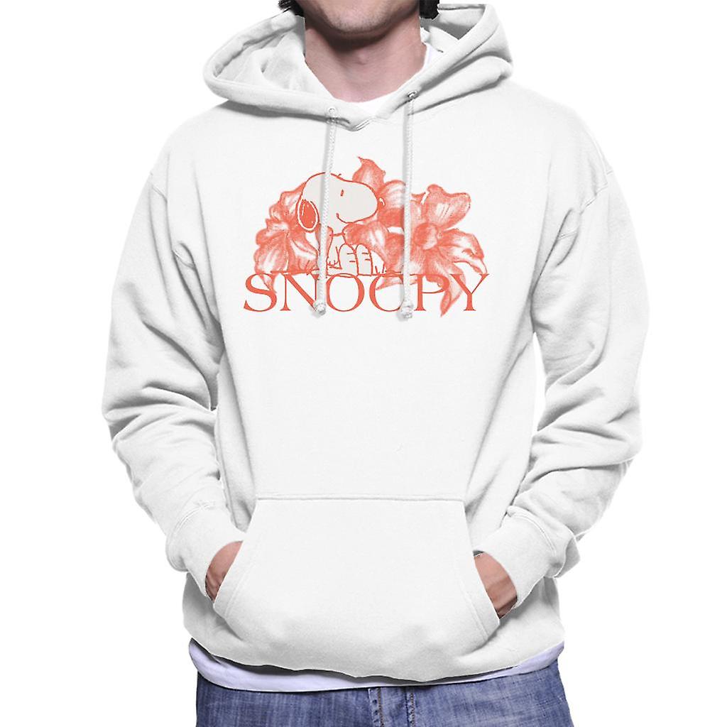 Peanuts Snoopy Flower Sketch Design Men's Hooded Sweatshirt