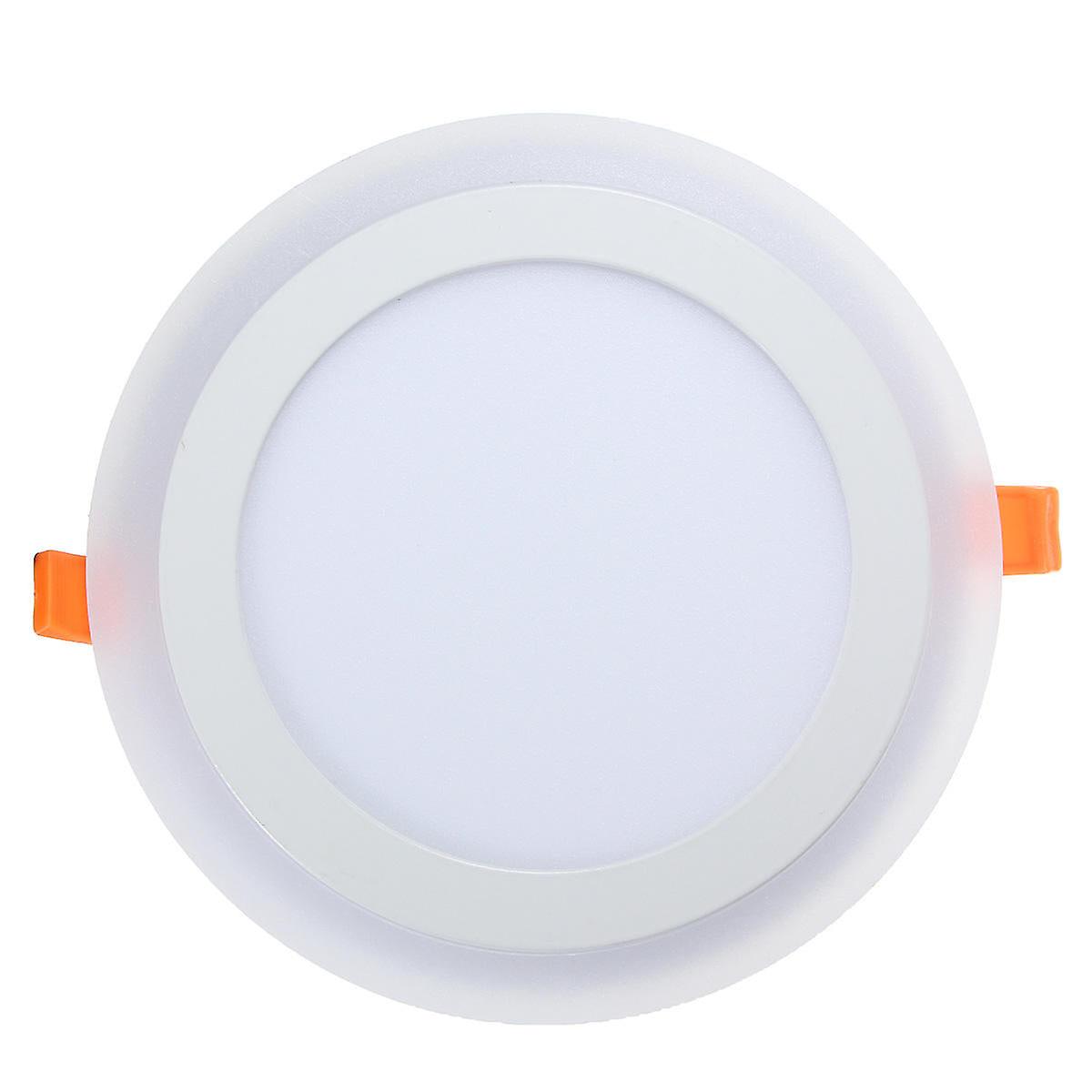 12W Rgb Dual Color Led Recessed Ceiling Round Panel Down Light Lamp Ac85-265v