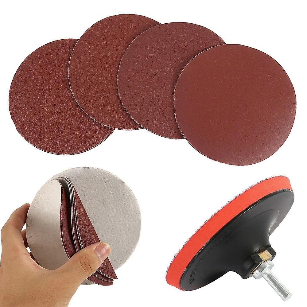 10pcs 5 inch Grinding Discs Angle Grinder Rubber Bottom Pad Grinder Hook and Loop Backing Pad with M10 Drill Adapter Abrasive Tool~12473