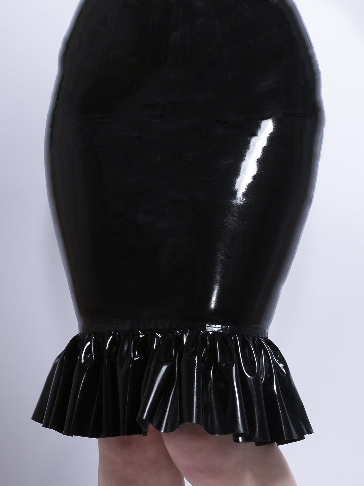 Frilly Latex Pencil Skirt