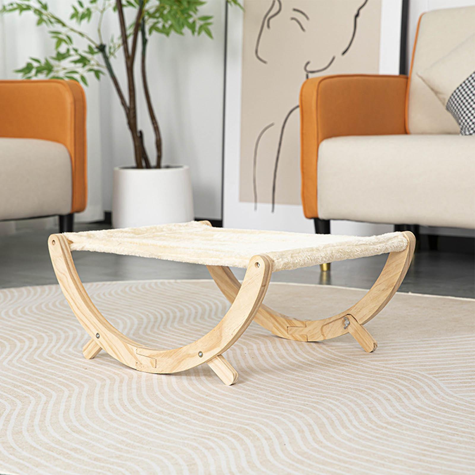 Drewniany hamak dla kota Drewniana huśtawka dla kota Składane odpinane łóżko dla zwierząt dla kotów Psy Zwierzęta Pluszowe 