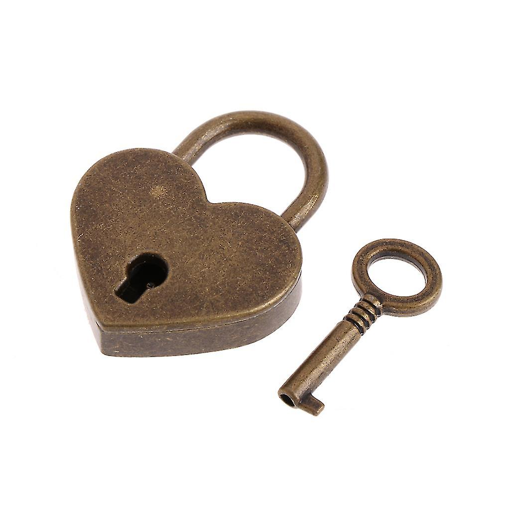 Mini Heart Archaize Padlocks With Key Jewelry Box Decor Padlock For Lovers