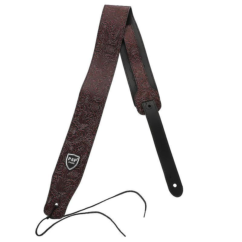 1pcs Pu Dark Red Guitar Strap