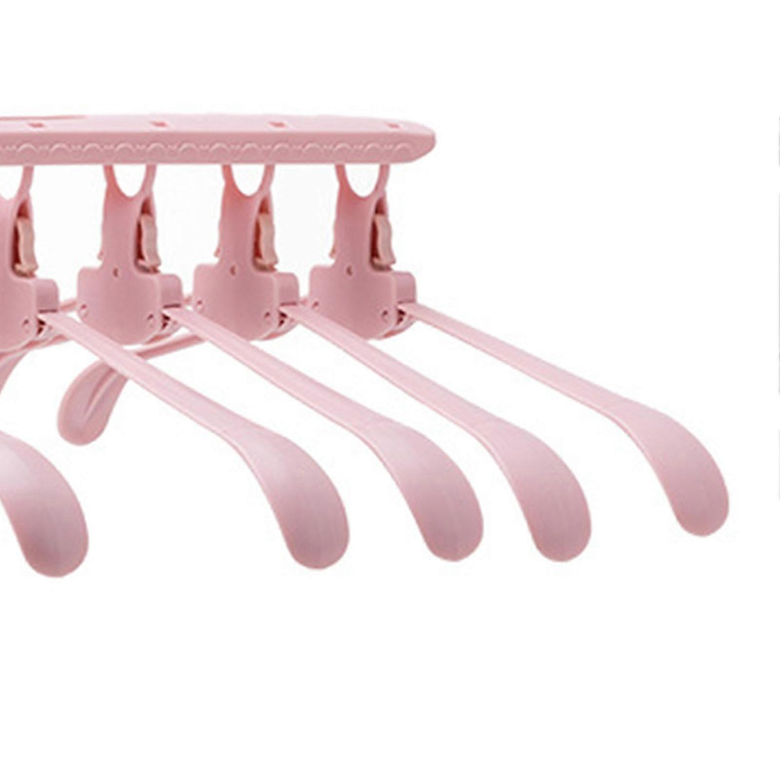 Foldable Storage Clothing Hanger Widened No Trace Space Saving Rotating Garment Coat Clothes Hanger Pink 