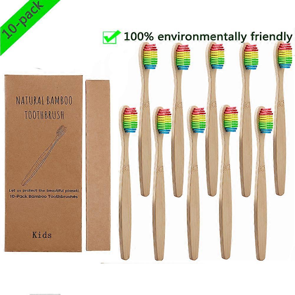 10pcs Toothbrushes Soft Bristle Remove Surface Stains Comfortable Grasp Toothbrushes Set For Children Multicolor