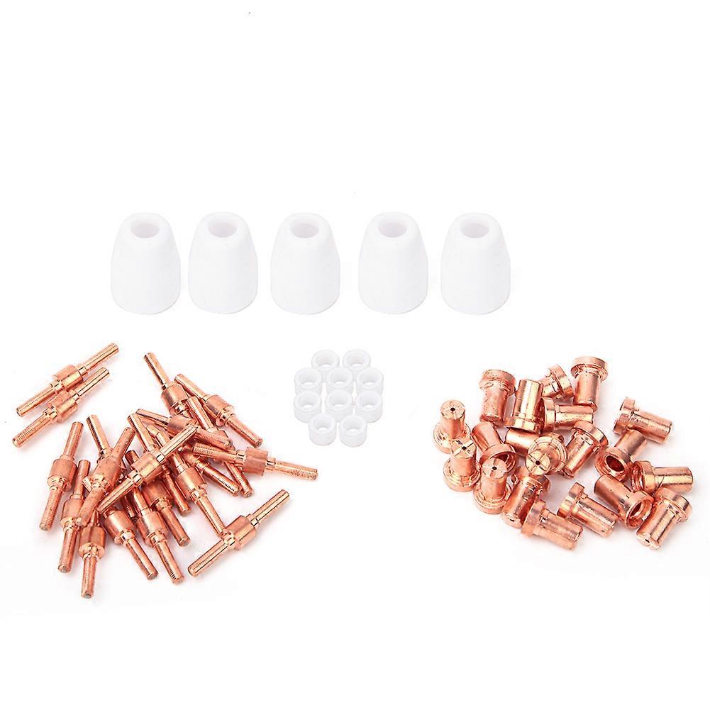 55pcs Plasma Cutter Extended Electrode Nozzle Shield Cup Gas Ring for PT31 Torch