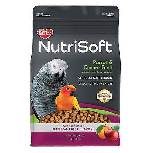 Kaytee Nutrisoft 鹦鹉和锥尾鹦鹉宠物鸟粮,每片 1 个/3 磅