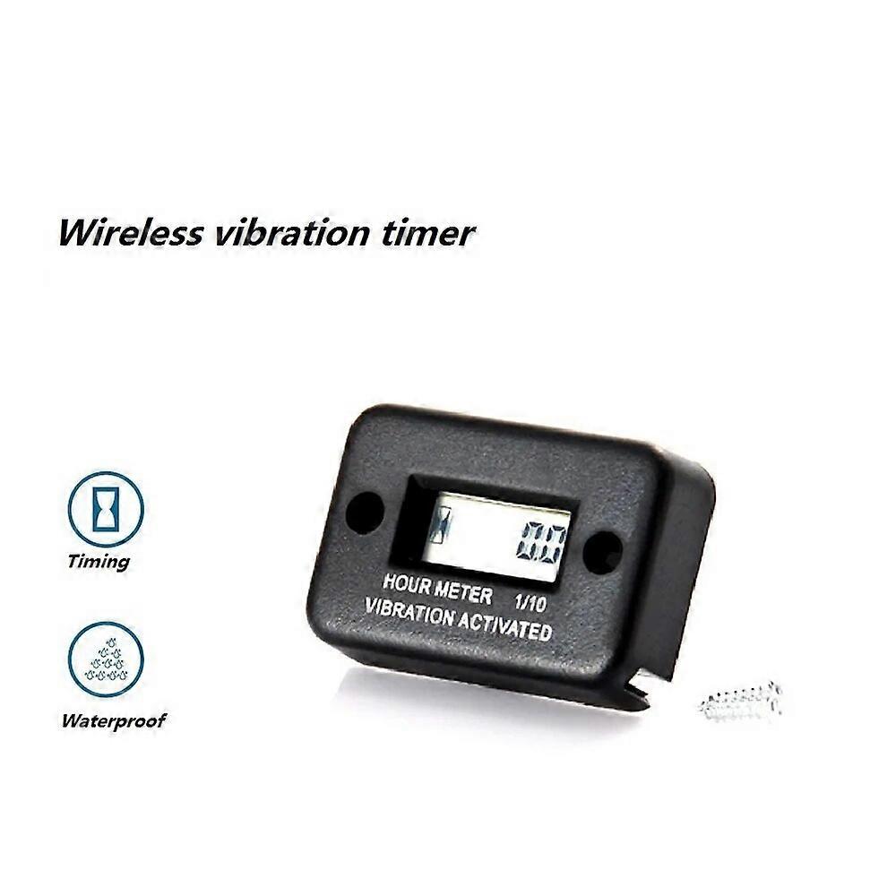 Digital Engine Tach Hour Meter Wireless Vibration Hour Meter Waterproof LCD Digital Timer For All Gasoline Engine Models FN9U5477