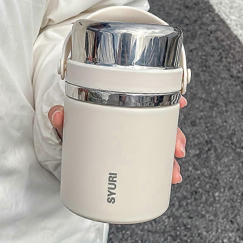 600ml Thermal Stainless Steel Food Jar with Spoon - Keeps Meals Hot or Cold, Perfect for School, Office, and Travel