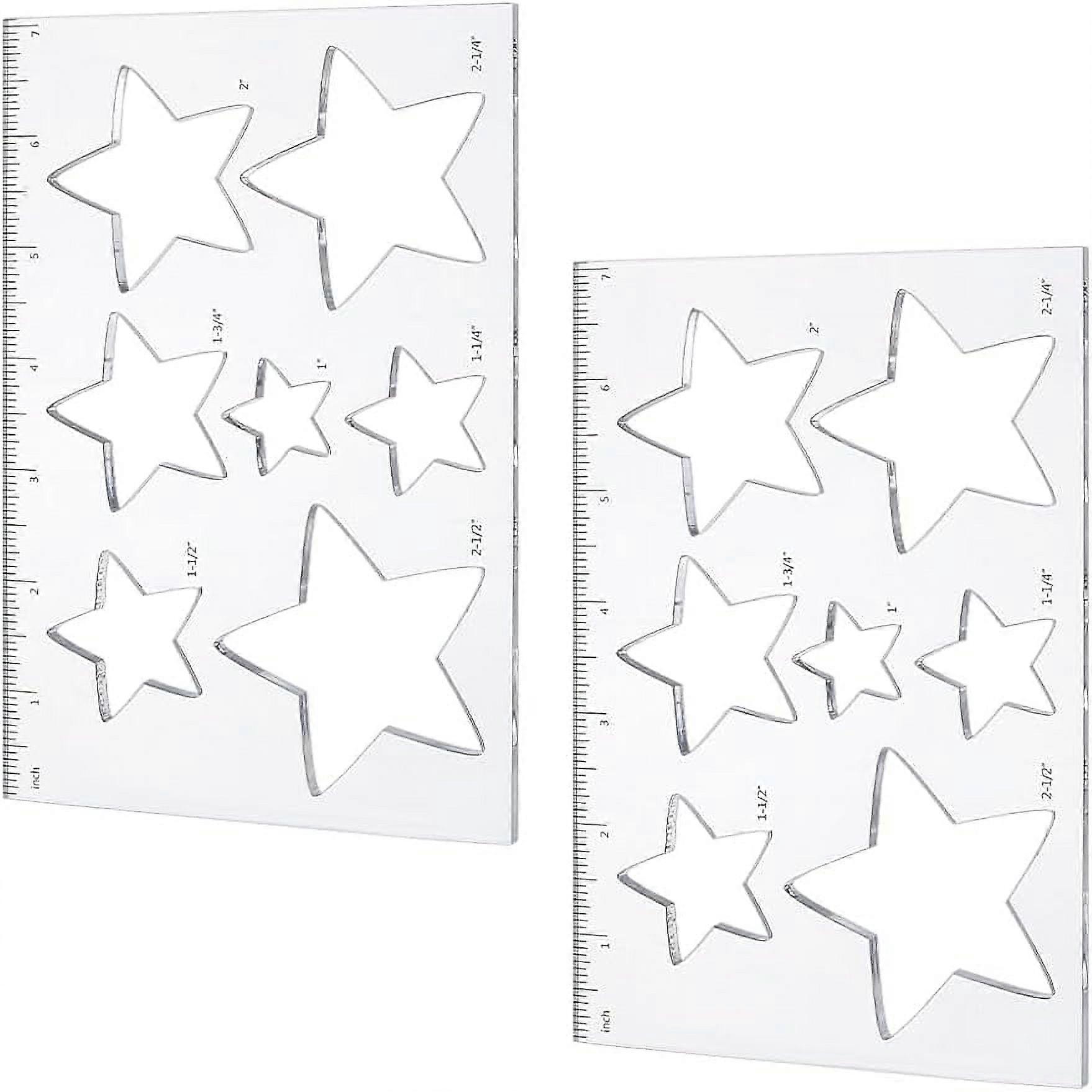 2Pcs Router Jig Template Star Inlay Templates Acrylic Router Templates Kit Drawing Scale Ruler Measuring Tool for Beginner Professional Home Use Woodw
