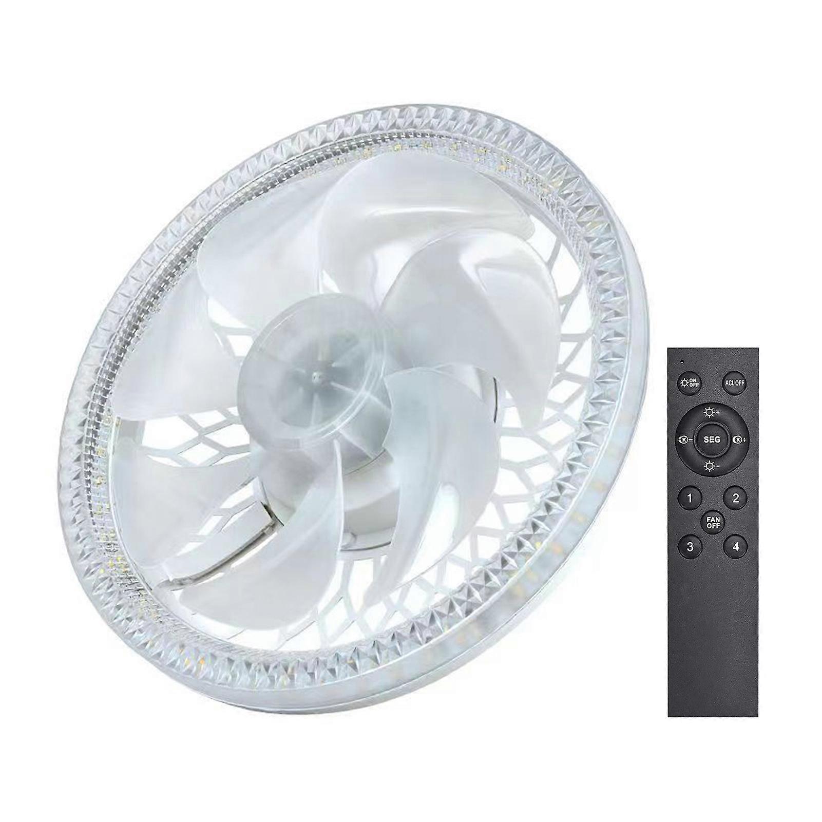 Socket Ceiling Fan Light with Remote Control 3 Speed Settings Dimmable Color Temperature Adjustable Low Noise E27 Base LED Ceiling Fan