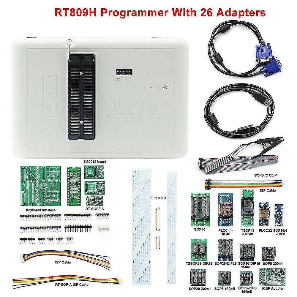 Universal rt809h emmc-nand flash programmer + full adapters with cabels emmc-nand