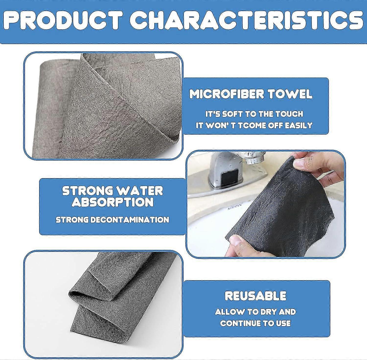 Glass Cleaning Magic Cloth, 10pcs Thickened Magic Cleaning Cloth, Glass ...