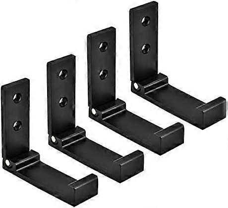 4pcs Folding Coat Rack Hook - Space-saving Clothes Hook - Bathroom - Black