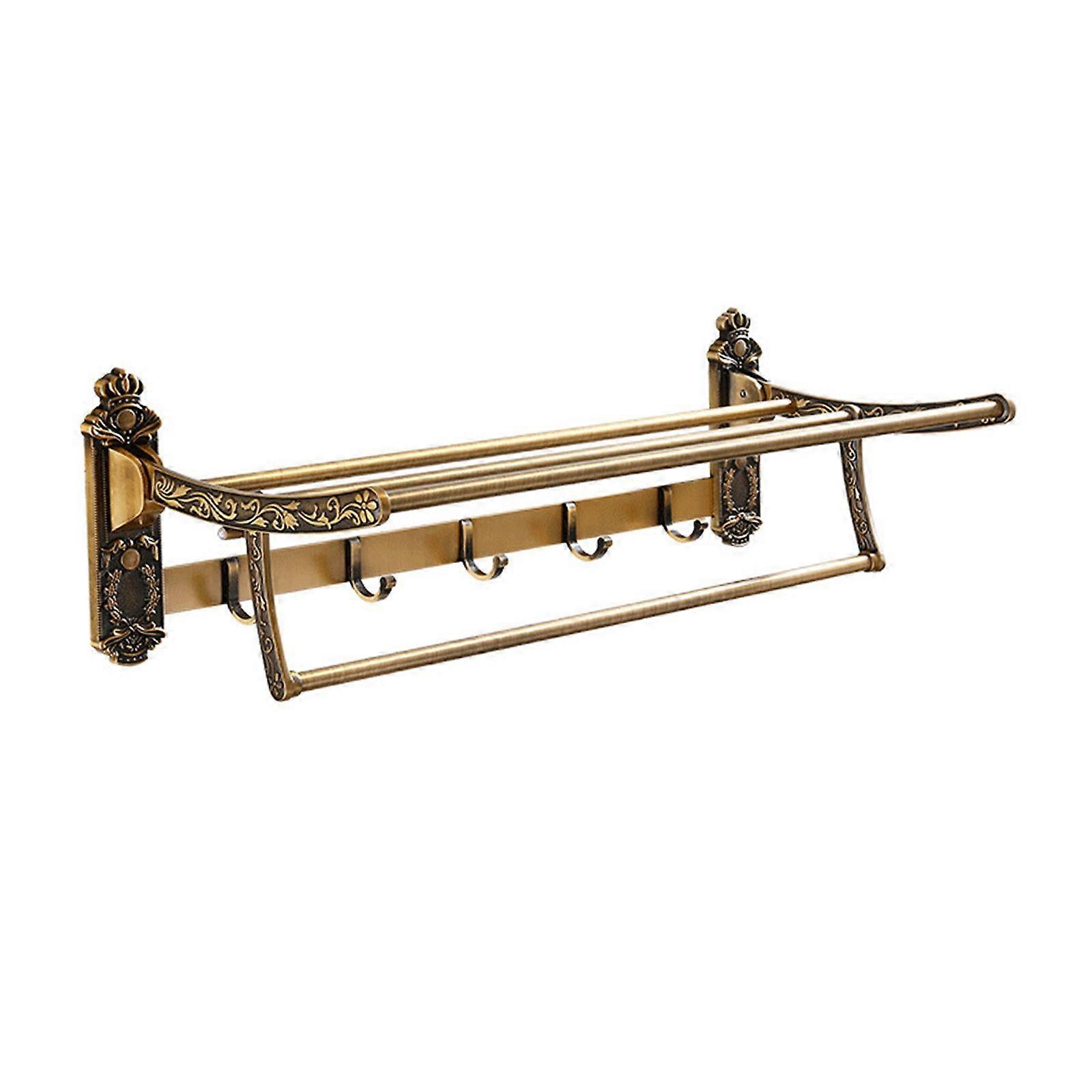 Towel Rack Rustproof Towel Hanger Towel Holder with Shelf for House Bathroom