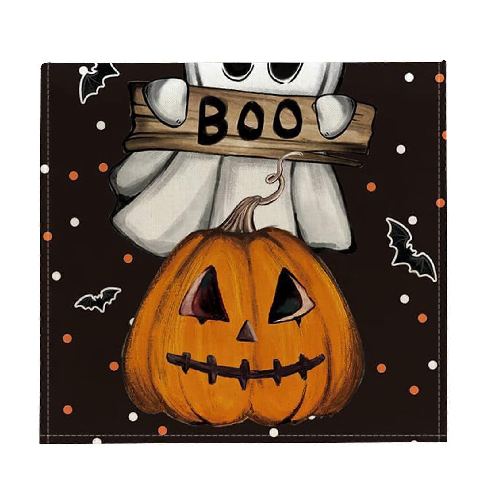 Halloween Table Runner Spider Web Pumpkin Cartoon Ghost Print Rectangle Easy Care Table Protection Banquets Party Decoration Tablecloth