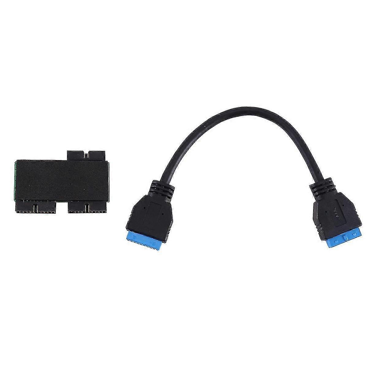 Usb 3.0 19pin One-to-two Hub With Chip And Modular Cable Design Usb 19pin Hub Motherboard 19pin Ext