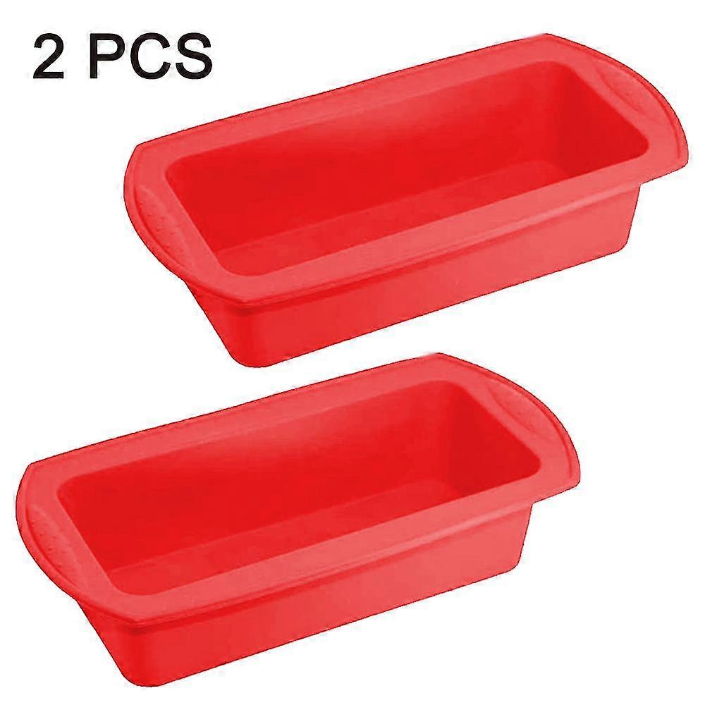 2pcs silicone loaf pan non-stick silicone baking pan easy unlocking and baking pan for homemade cakes, bread, meatloaf and quiche
